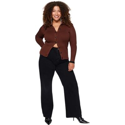 TRENDYOL Woman TBBSS22JE0211 Plus Size Jeans, Anthrazit, 46 TRENDYOL Woman TBBSS22JE0211 Plus Size Jeans, Anthrazit, 46