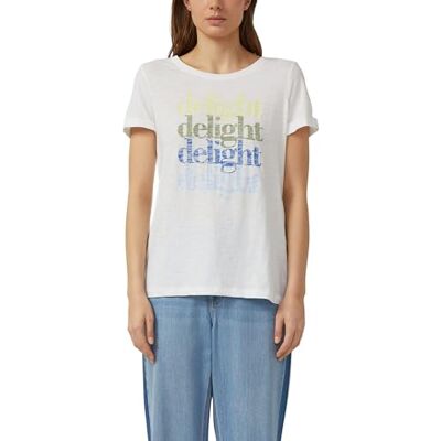 s.Oliver T-Shirt mit Flammgarnstruktur und Print s.Oliver T-Shirt mit Flammgarnstruktur und Print