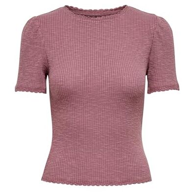 ONLY Onlnicole Life Ss O-Neck Scallop Top JRS ONLY Onlnicole Life Ss O-Neck Scallop Top JRS