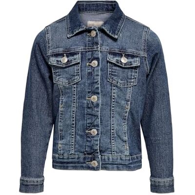 ONLY Kids Damen Konsara Med Blue DNM Jacket Jeansjacke, Medium Blue Denim, 128 EU ONLY Kids Damen Konsara Med Blue DNM Jacket Jeansjacke, Medium Blue Denim, 128 EU