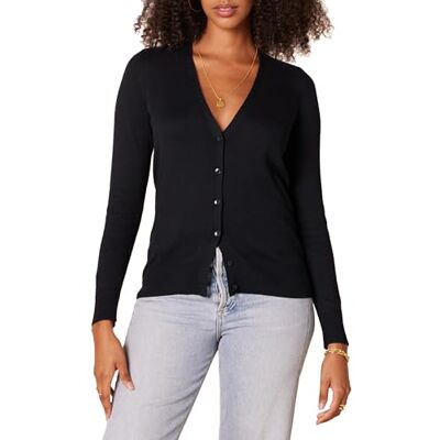 Amazon Essentials Damen Leichter Cardigan-Pulli, Schwarz, 5XL Große Größen Amazon Essentials Damen Leichter Cardigan-Pulli, Schwarz, 5XL Große Größen