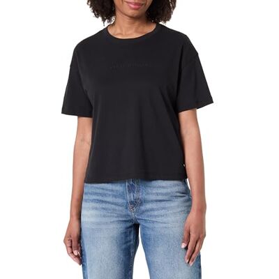 Tommy Hilfiger Damen T-Shirt Kurzarm Logo mit Rundhalsausschnitt, Schwarz (Black), S Tommy Hilfiger Damen T-Shirt Kurzarm Logo mit Rundhalsausschnitt, Schwarz (Black), S