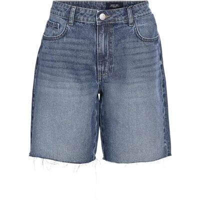 NOISY MAY Damen Bermuda Jeansshorts Denim mit Fransen und Rückseitenlabel NOISY MAY Damen Bermuda Jeansshorts Denim mit Fransen und Rückseitenlabel