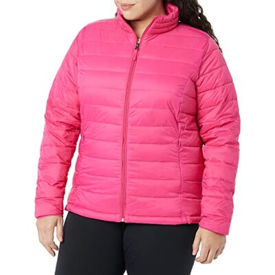 Amazon Essentials Damen Leichte, Langärmelige, Wasserabweisende, verstaubare Pufferjacke (Erhältlich in Übergröße), Rosa (Hot Pink), L Amazon Essentials Damen Leichte, Langärmelige, Wasserabweisende, verstaubare Pufferjacke (Erhältlich in Übergröße), Rosa (Hot Pink), L