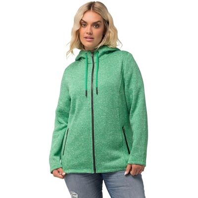 Ulla Popken , Damen, große Größen, Strickfleece-Jacke, Kapuze, Reißverschlusstaschen Ulla Popken , Damen, große Größen, Strickfleece-Jacke, Kapuze, Reißverschlusstaschen