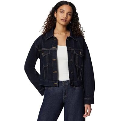 Amazon Essentials Damen Kurz Geschnittene Jeansjacke mit Stretch-Denim, Rinse Denim, S Amazon Essentials Damen Kurz Geschnittene Jeansjacke mit Stretch-Denim, Rinse Denim, S
