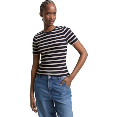 TOM TAILOR Denim Slim Fit T-Shirt mit Streifenmuster TOM TAILOR Denim Slim Fit T-Shirt mit Streifenmuster