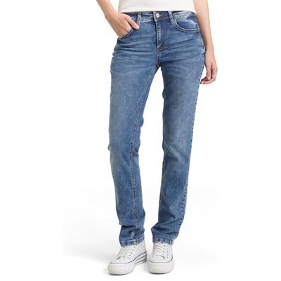 TOM TAILOR Damen 1008119 Alexa Straight Jeans, 10125 Random Bleached Blue Denim, 27W / 32L EU TOM TAILOR Damen 1008119 Alexa Straight Jeans, 10125 Random Bleached Blue Denim, 27W / 32L EU