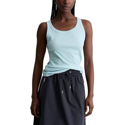 Marc O' Polo Marc OߴPolo Denim Damen Tanktop mit Stretch-Anteil Slim Fit, Türkis (Blue Fog), M Marc O' Polo Marc OߴPolo Denim Damen Tanktop mit Stretch-Anteil Slim Fit, Türkis (Blue Fog), M