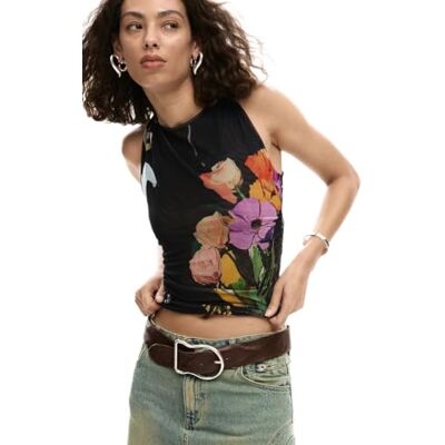 Desigual Damen Bruselas T-Shirt, Schwarz, XL EU Desigual Damen Bruselas T-Shirt, Schwarz, XL EU