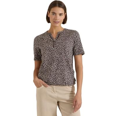 Cecil T-Shirt mit Split Neck und Print Brown Cacao L Cecil T-Shirt mit Split Neck und Print Brown Cacao L