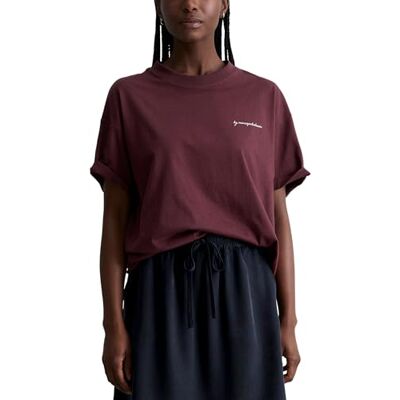 Marc O' Polo Marc OߴPolo Denim Damen T-Shirt mit Rundhalsausschnitt Relaxed Fit, Rot (Merlot Red), M Marc O' Polo Marc OߴPolo Denim Damen T-Shirt mit Rundhalsausschnitt Relaxed Fit, Rot (Merlot Red), M
