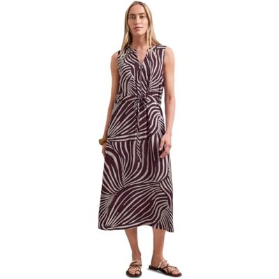 Street One Midi-Kleid mit Split Neck und Zipper Rustic Rouge 44 Street One Midi-Kleid mit Split Neck und Zipper Rustic Rouge 44