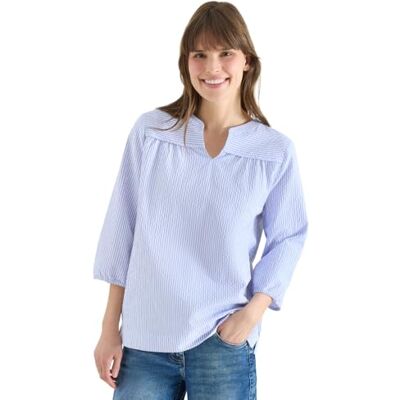 Cecil 3/4-Arm Bluse in Seersucker Qualität Blouse Blue XL Cecil 3/4-Arm Bluse in Seersucker Qualität Blouse Blue XL