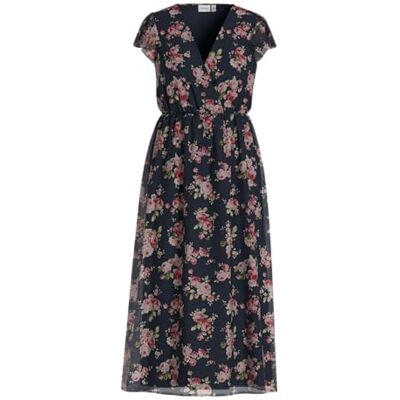 Vila Viemma S/S V-Neck Midi Dress/Ka Vila Viemma S/S V-Neck Midi Dress/Ka