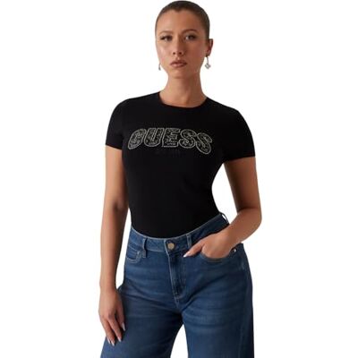 Guess , Damen-T-Shirt, Gr, Schwarz, XXL Guess , Damen-T-Shirt, Gr, Schwarz, XXL