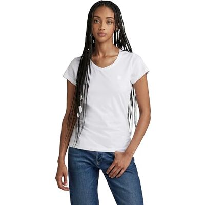 G-STAR RAW Damen Eyben Slim V-Neck Top 2.0, Weiß (White D24533-4107-110), XL G-STAR RAW Damen Eyben Slim V-Neck Top 2.0, Weiß (White D24533-4107-110), XL