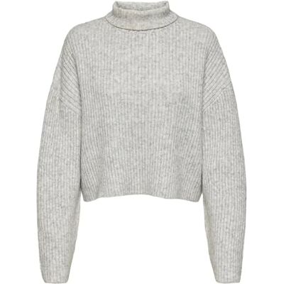 ONLY Damen Strickpullover ONLMELANIE L/S Rollneck Pullover KNT 15321177,Light Grey Melange,S ONLY Damen Strickpullover ONLMELANIE L/S Rollneck Pullover KNT 15321177,Light Grey Melange,S