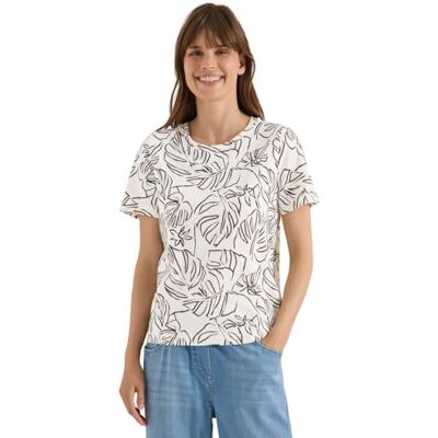 Cecil T-Shirt mit Rundhals und Blätterprint Cecil T-Shirt mit Rundhals und Blätterprint