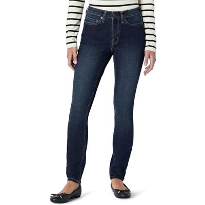 Amazon Essentials Damen Hochelastische Skinny-Jeans Mittelhoher Bund, Dunkle Waschung, 42 Lang Amazon Essentials Damen Hochelastische Skinny-Jeans Mittelhoher Bund, Dunkle Waschung, 42 Lang