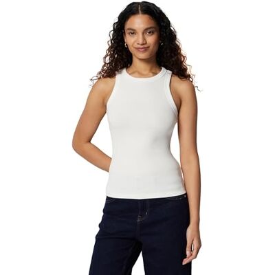 Amazon Essentials Damen Slim-Fit-Tanktop Mit Rippstrick, Weiß, M Amazon Essentials Damen Slim-Fit-Tanktop Mit Rippstrick, Weiß, M