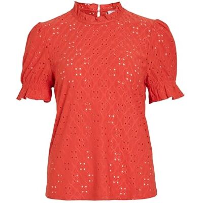 Vila Vikawa S/S Flounce Top Noos Vila Vikawa S/S Flounce Top Noos