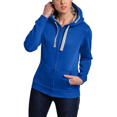 HRM Damen Hooded Jacket, royalblau, Gr. XL I Premium Kapuzenjacke Damen mit Kontrast-Innenfutter I Basic Hoodie mit Reißverschluss I Zip Hoodie I Hochwertige & nachhaltige Damen-Oberteile HRM Damen Hooded Jacket, royalblau, Gr. XL I Premium Kapuzenjacke Damen mit Kontrast-Innenfutter I Basic Hoodie mit Reißverschluss I Zip Hoodie I Hochwertige & nachhaltige Damen-Oberteile