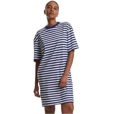 Urban Classics Damen T-Shirt-Kleid Ladies Oversized Striped Tee Dress, lässiges T-Shirt-Kleid für Frauen, erhältlich, Größen XS-5XL Urban Classics Damen T-Shirt-Kleid Ladies Oversized Striped Tee Dress, lässiges T-Shirt-Kleid für Frauen, erhältlich, Größen XS-5XL