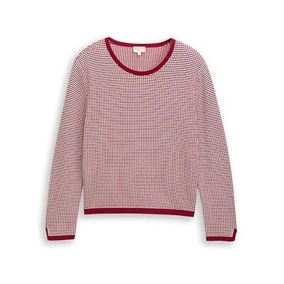 TOM TAILOR Damen 1049718 Strickpullover Mit Struktur, 39455 Rumba Red Bubble Structure, M EU TOM TAILOR Damen 1049718 Strickpullover Mit Struktur, 39455 Rumba Red Bubble Structure, M EU