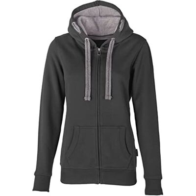 HRM Damen Hooded Jacket, dunkelgrau, Gr. XS I Premium Kapuzenjacke Damen mit Kontrast-Innenfutter I Basic Hoodie mit Reißverschluss I Zip Hoodie I Hochwertige & nachhaltige Damen-Oberteile HRM Damen Hooded Jacket, dunkelgrau, Gr. XS I Premium Kapuzenjacke Damen mit Kontrast-Innenfutter I Basic Hoodie mit Reißverschluss I Zip Hoodie I Hochwertige & nachhaltige Damen-Oberteile