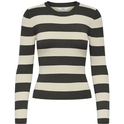JDY Damen plum L/S O-Neck KNT Noos Gerippter Pullover Aus Viskose-Mix, Black Olive, XXL JDY Damen plum L/S O-Neck KNT Noos Gerippter Pullover Aus Viskose-Mix, Black Olive, XXL