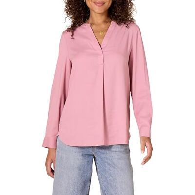Amazon Essentials Damen Langärmlige Popover-Bluse aus Georgette mit lockerer Passform, Mauve, S Amazon Essentials Damen Langärmlige Popover-Bluse aus Georgette mit lockerer Passform, Mauve, S