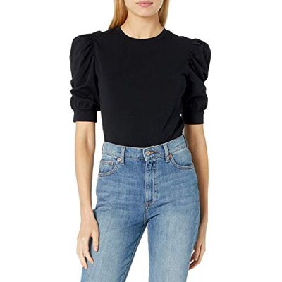 The Drop Damen T-Shirt Mariko, Puffärmel, Rundhals, Stretch-Jersey, Schwarz, XXL The Drop Damen T-Shirt Mariko, Puffärmel, Rundhals, Stretch-Jersey, Schwarz, XXL