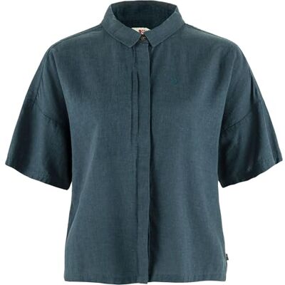 Fjällräven Damen Övik Hemp Camp SS Hemd, Mountain Blue, L Fjällräven Damen Övik Hemp Camp SS Hemd, Mountain Blue, L