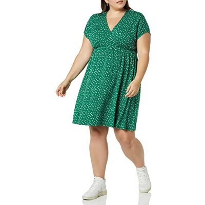 Amazon Essentials Damen Surplice-Kleid (Erhältlich in Übergröße), Grün Floral, M Amazon Essentials Damen Surplice-Kleid (Erhältlich in Übergröße), Grün Floral, M