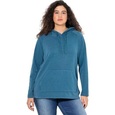 Ulla Popken Damen große Größen Übergrößen Plus Size Hoodie, Vintage-Look, verzierte Kordel, Langarm Petrol 54+ 842072751-54+ Ulla Popken Damen große Größen Übergrößen Plus Size Hoodie, Vintage-Look, verzierte Kordel, Langarm Petrol 54+ 842072751-54+