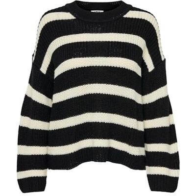 JDY Damen justy L/S Stripe Knt Noos Jumper Pullover, Schwarz, L EU JDY Damen justy L/S Stripe Knt Noos Jumper Pullover, Schwarz, L EU