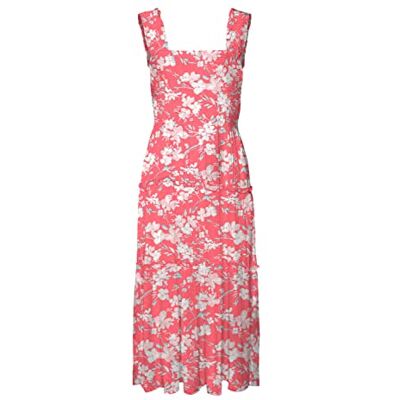 VERO MODA Damen Vmmenny Sl Smock Calf Dress WVN Ga Kleid, Georgia Peach/AOP:Mille, M EU VERO MODA Damen Vmmenny Sl Smock Calf Dress WVN Ga Kleid, Georgia Peach/AOP:Mille, M EU