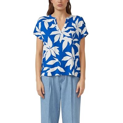 s.Oliver Gemustertes Jersey-T-Shirt mit V-Ausschnitt s.Oliver Gemustertes Jersey-T-Shirt mit V-Ausschnitt