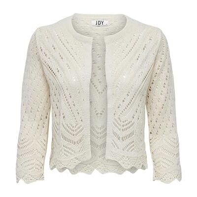 JDY Damen sun 3/4 Cropped Cardigan KNT Noos Gehäkelte Strickjacke, Eggnog, XXL EU JDY Damen sun 3/4 Cropped Cardigan KNT Noos Gehäkelte Strickjacke, Eggnog, XXL EU