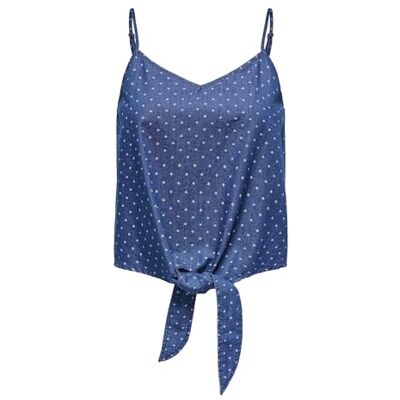 ONLY Damen Onlnova Azure Knot Singlet Ptm, Medium Blue Denim, M ONLY Damen Onlnova Azure Knot Singlet Ptm, Medium Blue Denim, M