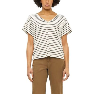 s.Oliver Gestreiftes Jersey-T-Shirt mit V-Ausschnitt s.Oliver Gestreiftes Jersey-T-Shirt mit V-Ausschnitt