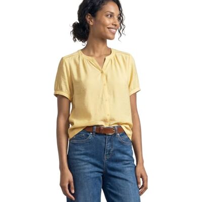 Street One Kurzarm Bluse mit Split Neck und Knöpfen Street One Kurzarm Bluse mit Split Neck und Knöpfen