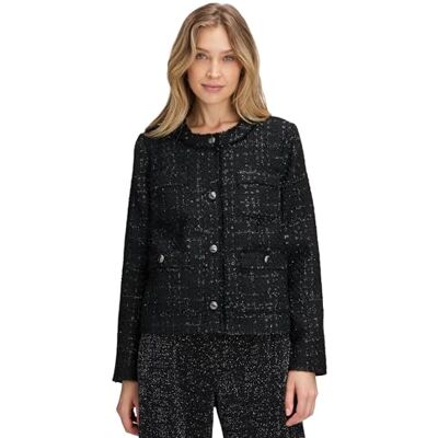 Betty Barclay Damen Blazer-Jacke mit Fransen 44, Schwarz Betty Barclay Damen Blazer-Jacke mit Fransen 44, Schwarz
