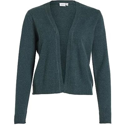 Vila Damen Viril Short L/S Knit Cardigan-noos Strickjacke, Ponderosa Pine/Detail:Dark Melange,S Vila Damen Viril Short L/S Knit Cardigan-noos Strickjacke, Ponderosa Pine/Detail:Dark Melange,S