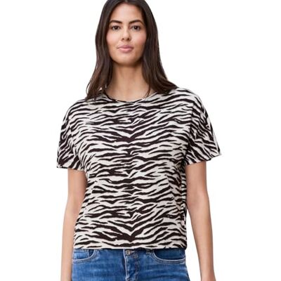 Street One Kurzarm Shirt mit Rundhals und Print Espresso Brown 36 Street One Kurzarm Shirt mit Rundhals und Print Espresso Brown 36