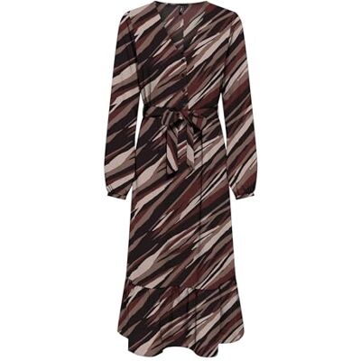 ONLY Damen Onlnova Life Elite Amy Long Dress Kleid, Brown Stone/AOP:589 Russet Graphic, Medium ONLY Damen Onlnova Life Elite Amy Long Dress Kleid, Brown Stone/AOP:589 Russet Graphic, Medium