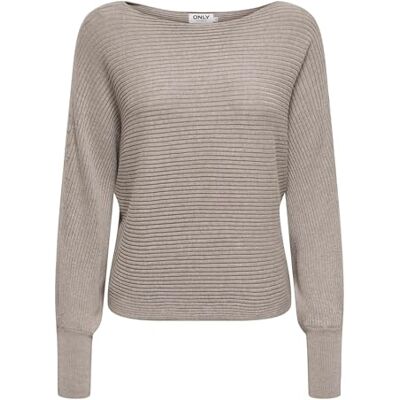 ONLY Damen Onladaline L/S Short Pullo KNT Noos Strickpullover Mit U-Boot-Ausschnitt 15226298 ,Satellite W. Melange ,XL ONLY Damen Onladaline L/S Short Pullo KNT Noos Strickpullover Mit U-Boot-Ausschnitt 15226298 ,Satellite W. Melange ,XL