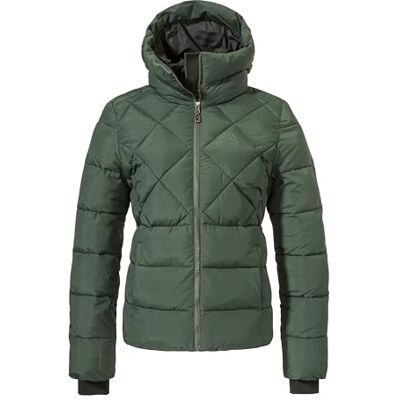Schöffel Damen Ins Jacket Boston L, warme Winterjacke aus recycelten Materialien, leichte Steppjacke mit Kapuze, winddicht und wasserabweisend, dark jade, 36 Schöffel Damen Ins Jacket Boston L, warme Winterjacke aus recycelten Materialien, leichte Steppjacke mit Kapuze, winddicht und wasserabweisend, dark jade, 36