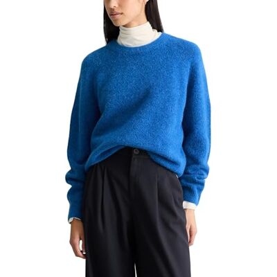 Marc O' Polo Marc OߴPolo Denim Damen Pullover mit Rundhalsausschnitt Relaxed Fit, Blau (Pale Cobalt), L Marc O' Polo Marc OߴPolo Denim Damen Pullover mit Rundhalsausschnitt Relaxed Fit, Blau (Pale Cobalt), L